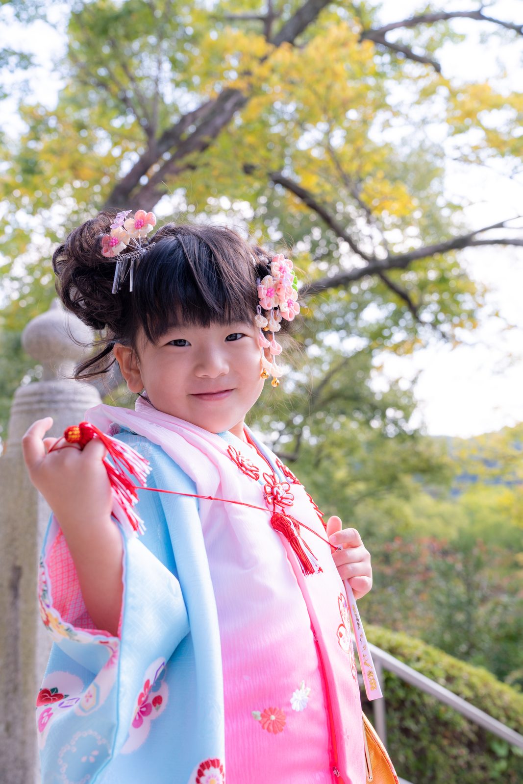 七五三の女の子の写真撮影